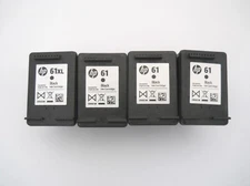 Empty HP 61  HP 61XL  Black Ink Cartridges Never Refilled Genuine 4 Cartridges