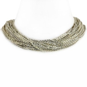 Authentic Gold Plated White Aluminium Multi Layered Chain Necklace