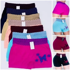 6 Boy Short Seamless Sexy 2 Tone Panties Undies Underwear Sport Shortie ONE SIZE