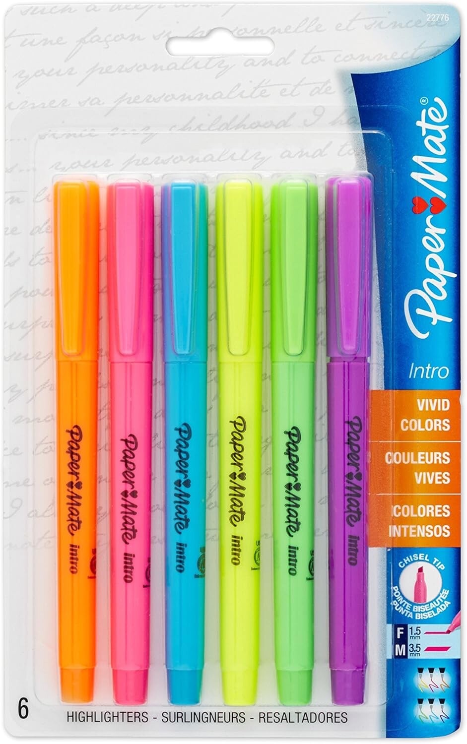 PaperMate Intro Assorted Color Highlighters 6 PC