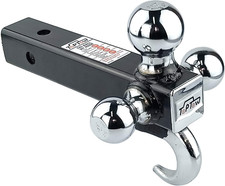 Trailer Receiver Hitch Triple Ball Mount With Hook Chrome Balls Alloy Steel New Trailer Receiver Hitch Triple Ball Mount With Hook Chrome Balls Alloy Steel New