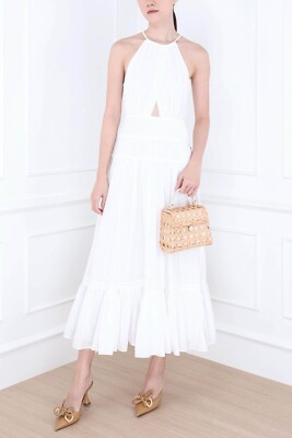elegant halter neck dresses Antonia Satin Cowl Halter Neck Rouched Floor Length Dress main image 0