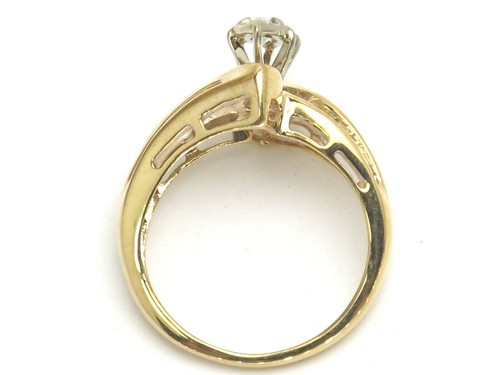 10k Yellow Gold Marquise & Round Diamond Engagement Ring .67ct - Picture 3 of 4