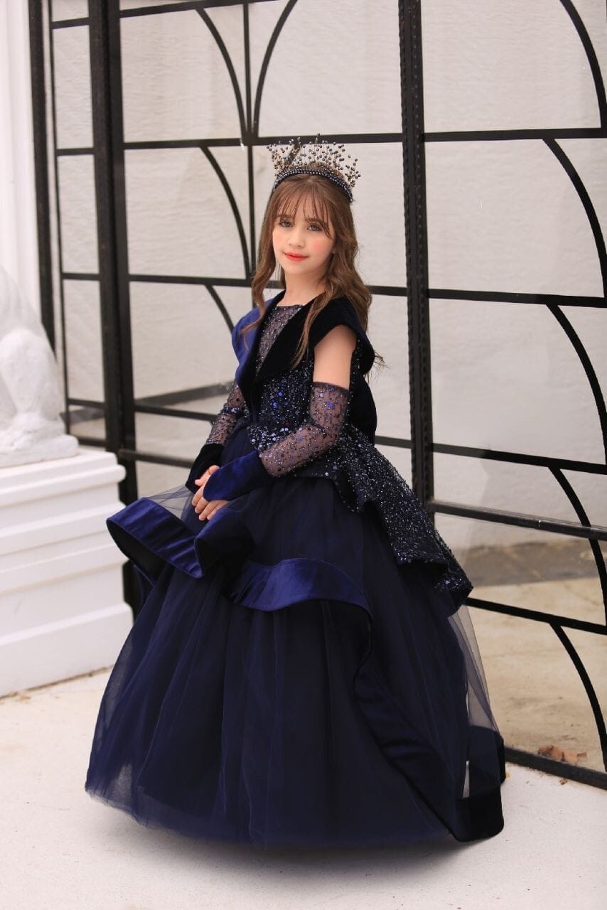 Vestido de lujo para niños fiesta de cumpleaños niña graduación damas de honor sesión de fotos concurso