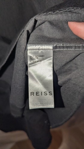 Mens Reiss Washed Black Denim Cotton Shirt - Size Large - Picture 3 of 5