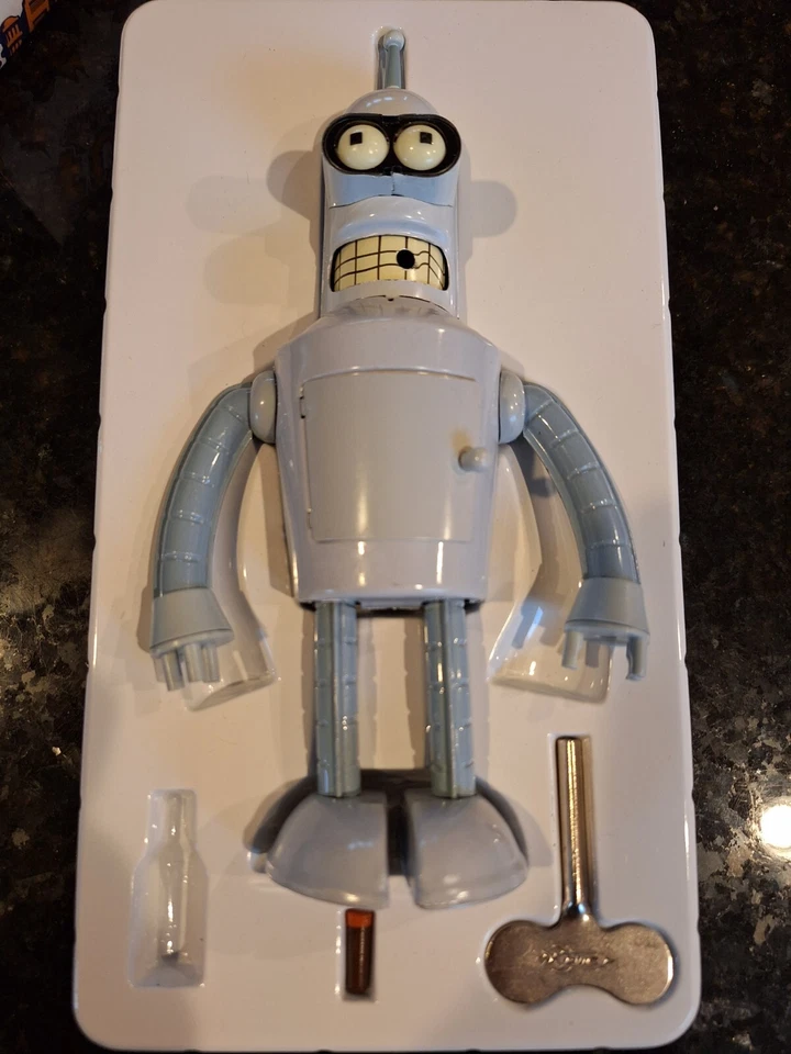 Vintags Futurama "Bender" Official wind-up Robot Action Figure  2000 Toy - Image 3 of 4