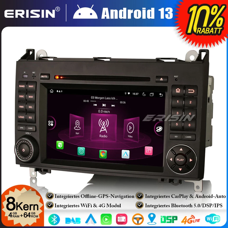 8-Kern Android 13 DAB+ DVD Autoradio Mercedes A/B Klasse Sprinter Viano Crafter - Bild 2 von 4