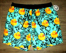MENS NEFF RUBBER DUCK GREEN BLACK SWIM BOARD SHORTS SIZE L