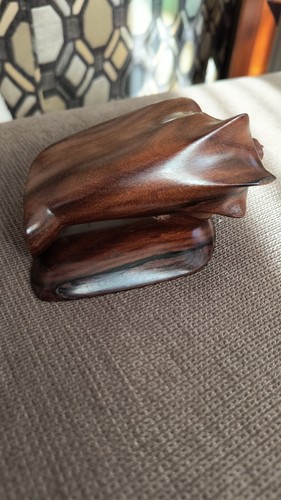 IronWood Carving Hand Carved Conch Sea Shell Approx 5 "x4" - Picture 6 of 12