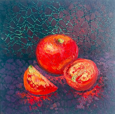 Tomato oil Original Still Life Painting  Red Tomatoes artwork