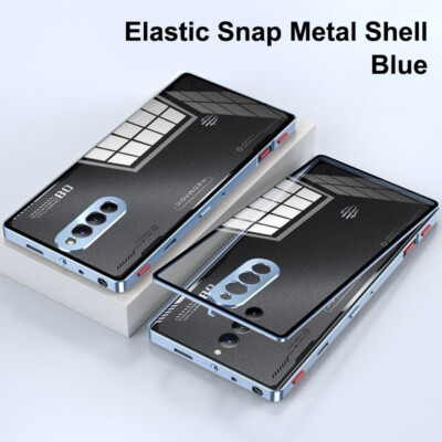 For ZTE Nubia Red Magic 8 Pro Metal Bumper Frame Tempered Glass Back Cover  Case