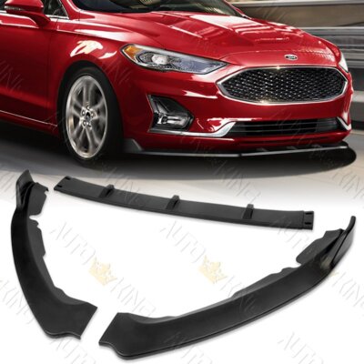 FIT 19-21 FORD FUSION S SE SEL MATT BLACK FRONT BUMPER BODY SPOILER SPLITTER LIP