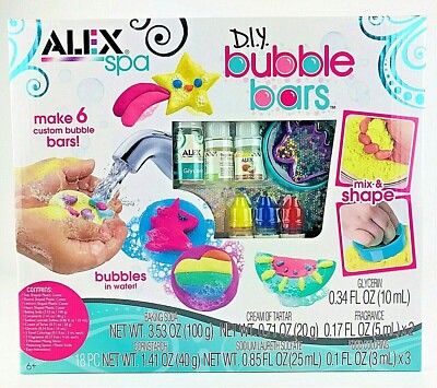 ALEX Spa DIY Colorful Scented Shapes Bath Bubble Bars Craft Kit Activity Toy