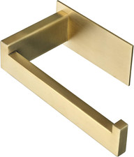 Self-Adhesive Stainless Steel Toilet Paper Holder - Rustproof Brushed Gold