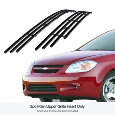 Fits 2005-2010 Chevy Cobalt Upper Stainless Black Billet Grille Grill Insert