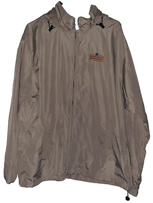 Newcastle Brown Ale Men s Large Light Brown Hooded Windbreaker North End NWOT