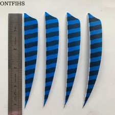 50PCS 5inch Striped Sky Blue Shield Vanes Fletches Feathers Fletching RW LW
