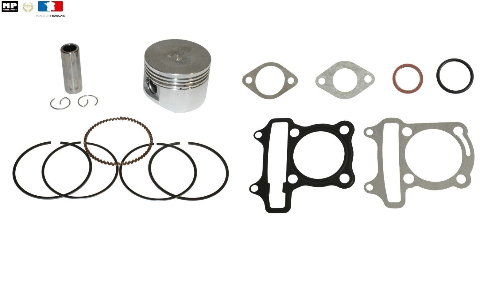 Piston scooter chinois 125cc GY6 joints et segments Ø52.4mm pour moteur thermique 152QMI