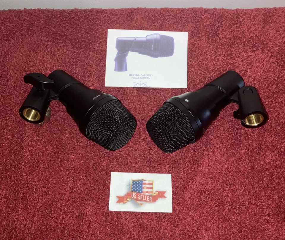 2 Kick Drum Microphones For Double Bass Mics Pedal Guitar Amp Clips Mic kit Set - Image 4 of 4