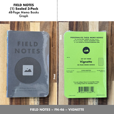 Field Notes Vignette, Set of 3 Graph Memo Books   FNC-46 (New - Sealed)