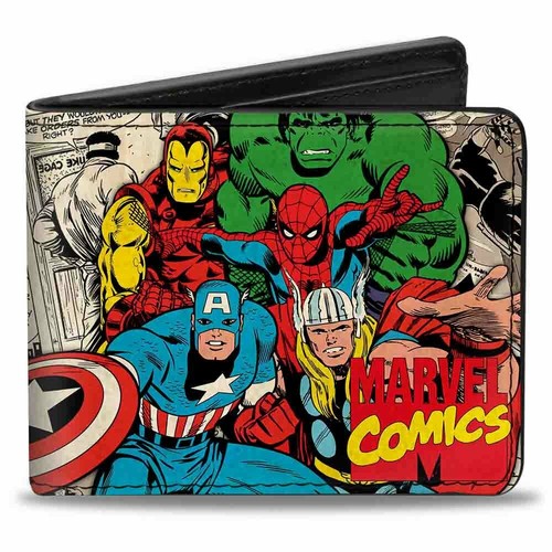 Marvel Avengers Character Comic Bi-fold Wallet Super Heroes Gift Fan Kids MEN - Picture 12 of 59