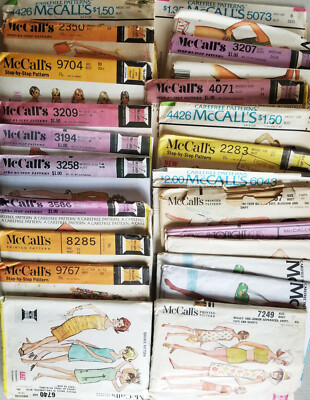 McCalls Sewing Patterns Swimsuit Bathing Suit Bikini Coverups Playwear 33 U-Pick