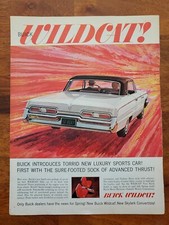 1962 Buick Wildcat Torrid Luxury Sports Car White Turbine Drive Vintage Print Ad