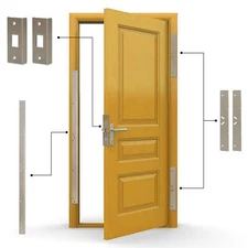 Door Reinforcement Kit Anti-Kick Door Armor 5-Piece Plate for Home Security