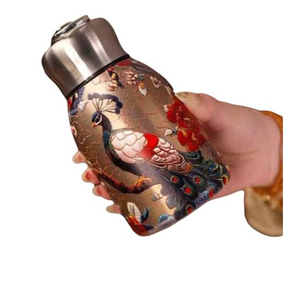  Fatty Thermobecher Praktischer Zugring Einfach und Stylish Goldener Pfau U3I9
