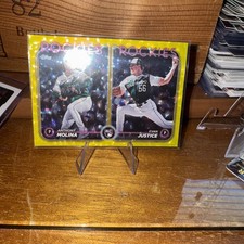 2024 Topps Update Molina/Justice US 270 Rookie Combos GOLD CRACKLE FOIL /50