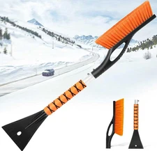 27" Car Snow Brush & Ice Scraper – Detachable Winter Tool with Foam Grip Handle