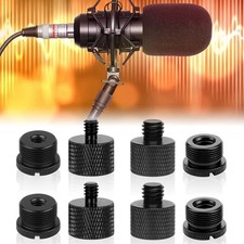 8Pcs Mic Stand Adapter Aluminum Microphone Thread Adapter Kit with 3/8 Female...