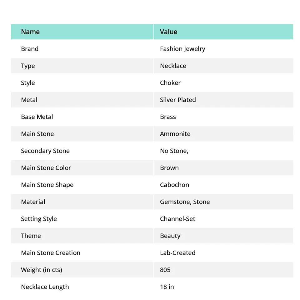 Ожерелье с коричневым аммонитом и драгоценными камнями регулируемая цепочка ювелирные изделия ручной работы 18 дюймов BN 6763 - Изображение 4 из 4