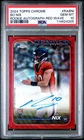 2024 Topps Chrome Bo Nix Rookie Auto Red Wave /5 PSA 10