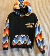 ASSHOLES*S LIVE FOREVER SMALL PULLOVER HOODIE SWEATSHIRT TEENS WOMANS 