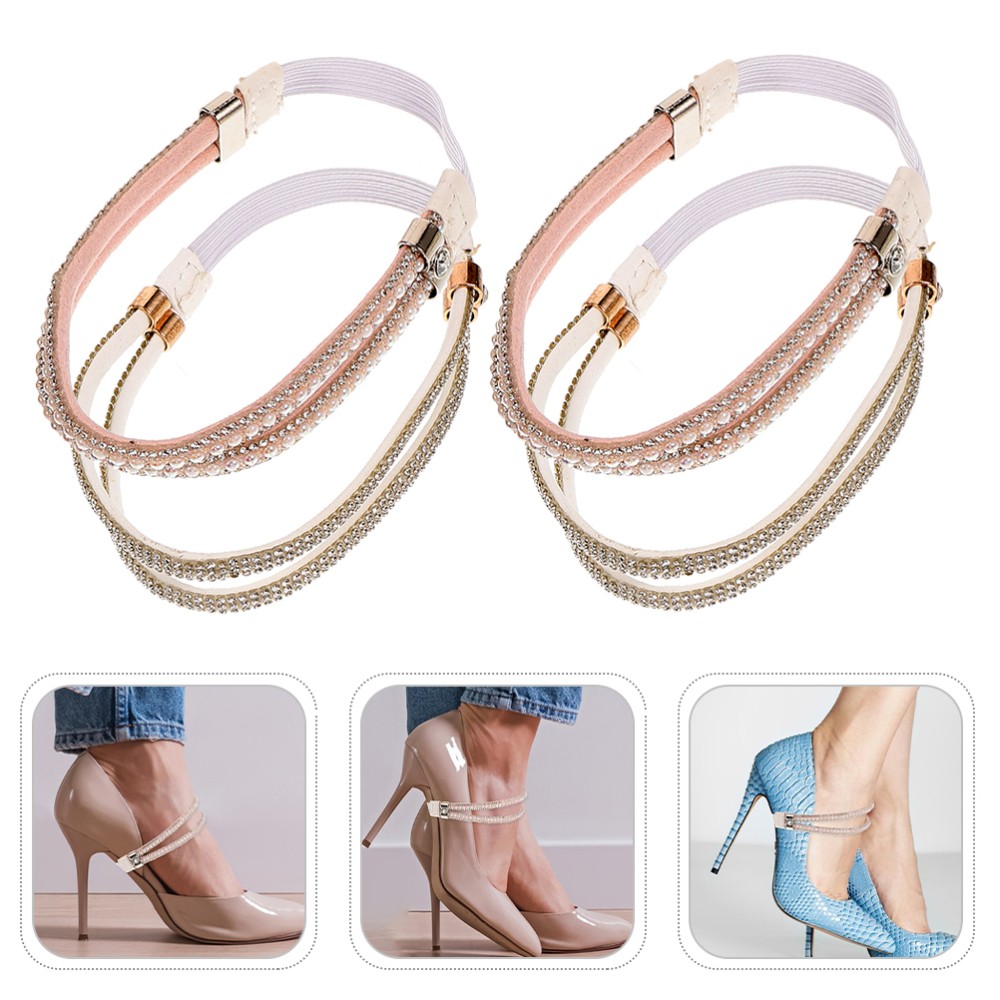 APL 4 paia di lacci antigoccia per tallone signorina tacchi alti cinghia per scarpe