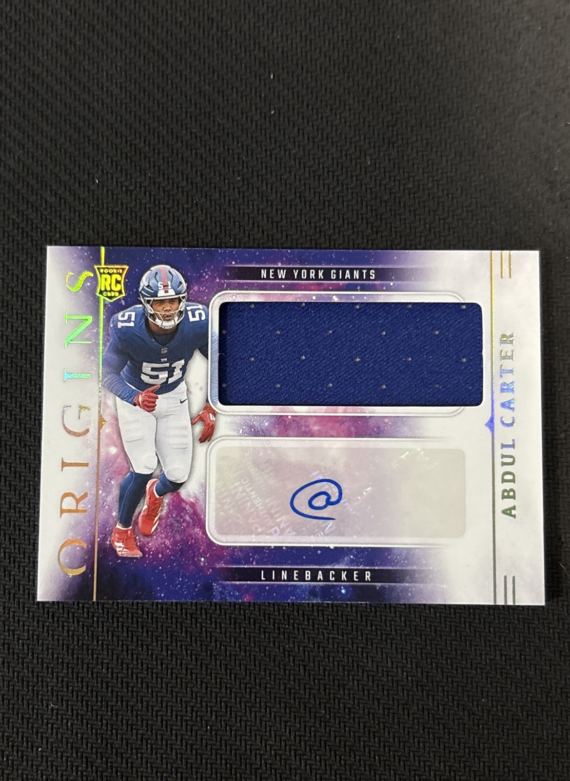 2025 Panini Origins - Rookie Jumbo Patch Autographs Abdul Carter 