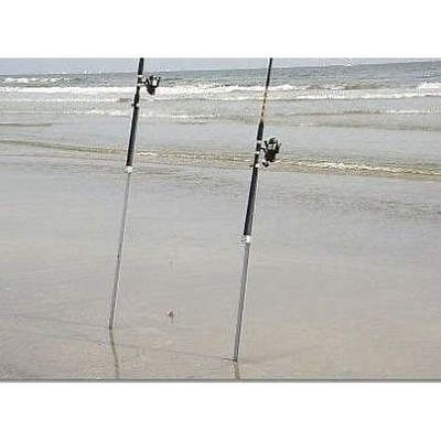 beach fishing rod holders Rack 4 Spike Holder – Deerfield Fabrication & Welding Beach Wagons innovative fishing rod rack Surf Fishing Pole High Seas