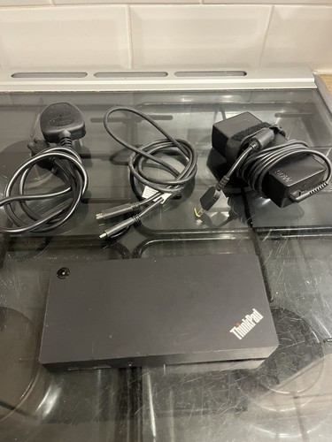 Lenovo ThinkPad USB-C Dock Gen 2 Docking Station 40AS with accessories