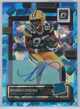 2022 Donruss Optic Romeo Doubs /15 Cracked Ice Auto Green Bay Packers