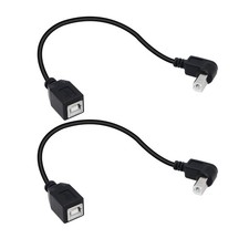 USB 2.0 Type-B Printer Cable, 2-Pack USB B Female to Type B Male 90 Degree D...