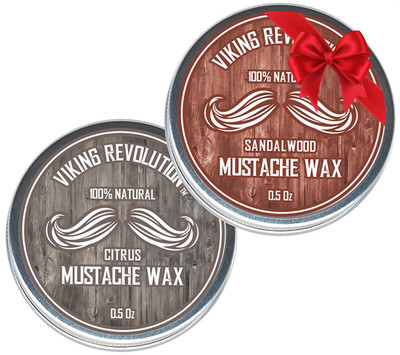 Mustache Wax 2 Pack - Beard & Moustache Wax for Men - Strong Hold Helps Train Ta