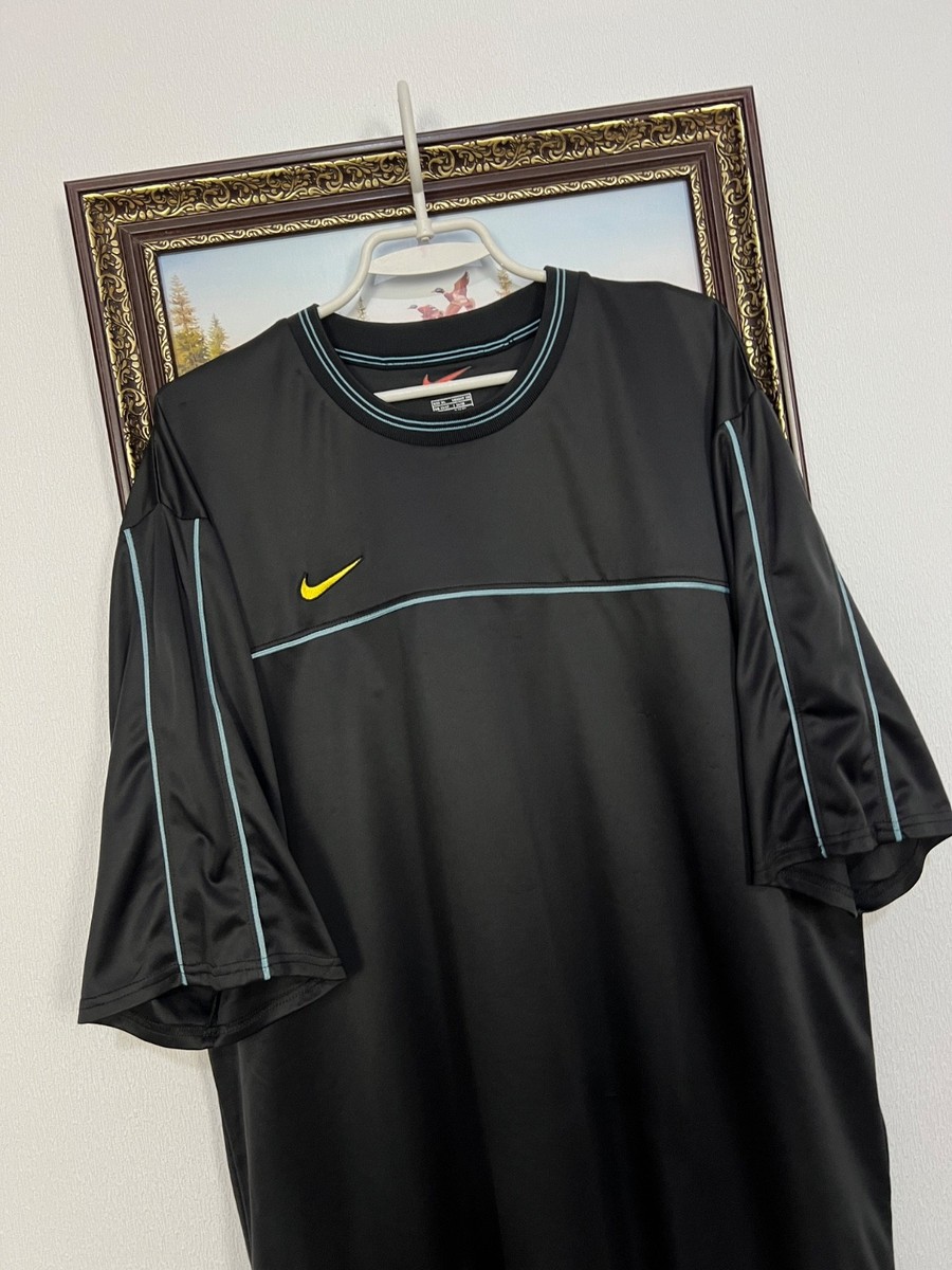Vintage 90's Nike Football Template Shirt Black Soccer Mens Jersey