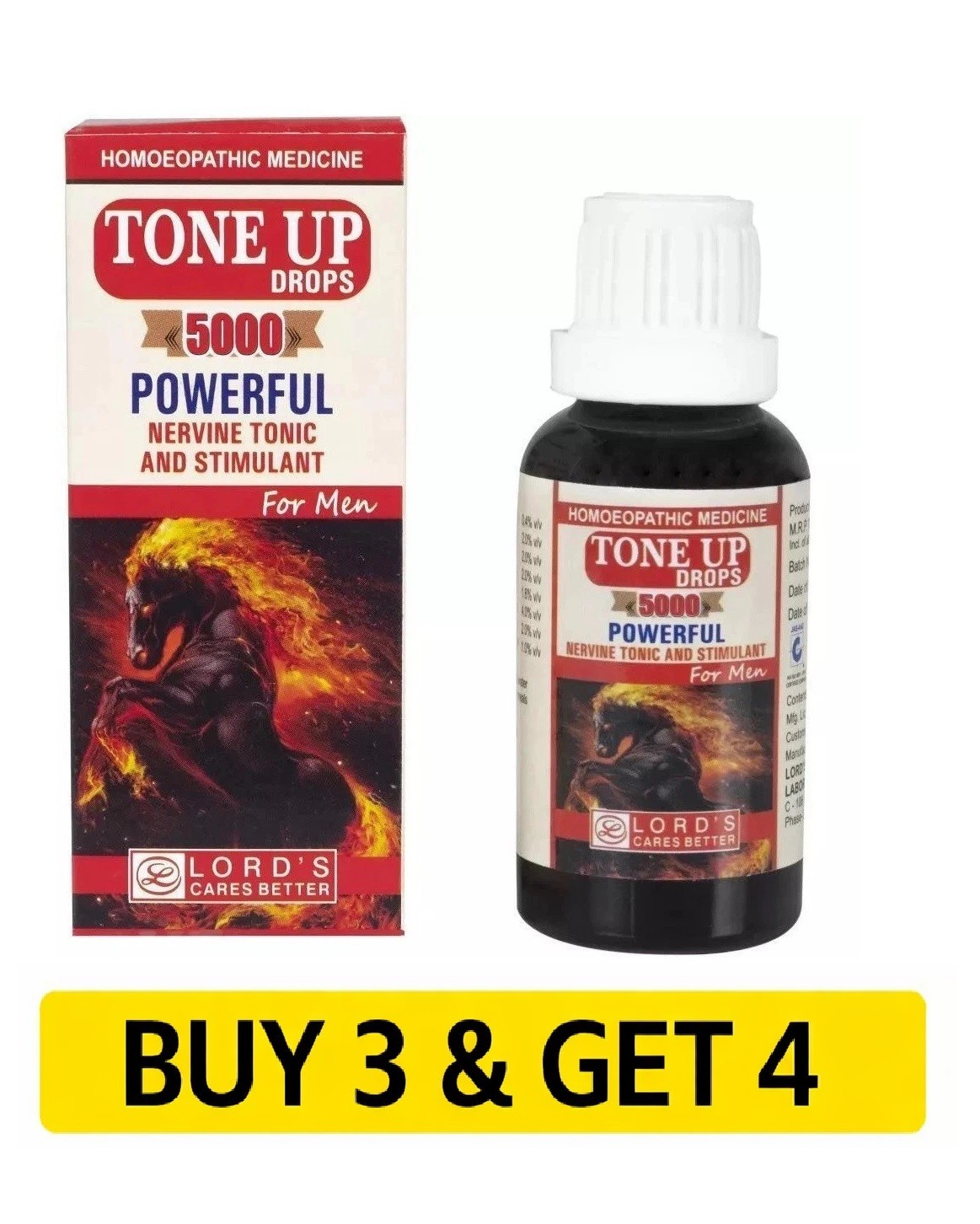 Lord'S Homeopathic Tone Up 5000 Drops (30Ml) Powerful Nerve Tonic &Amp; Stimulant