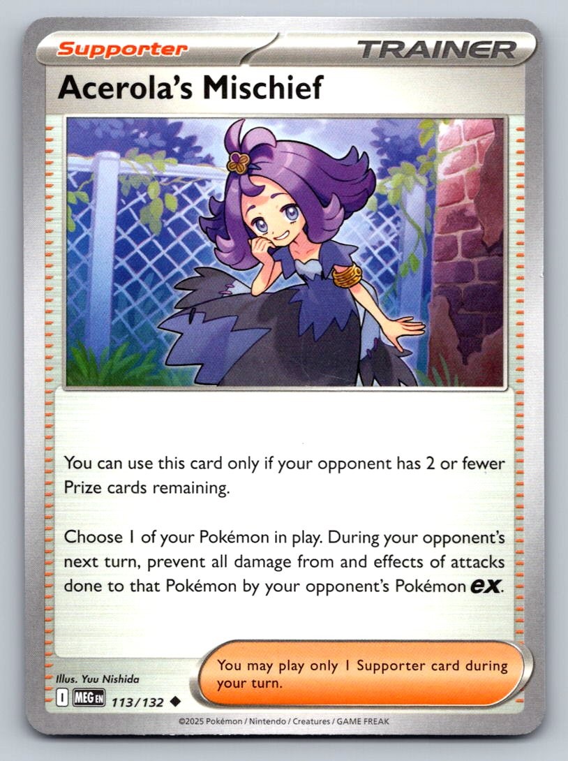 Acerola's Mischief 2025 Mega Evolution #113/132 Base Price Guide