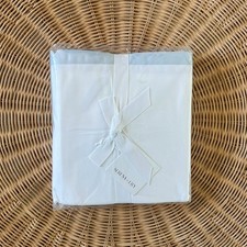 NEW Serena & Lily Border Frame Bedskirt (Queen/King)-Sky Blue/Coastal Blue