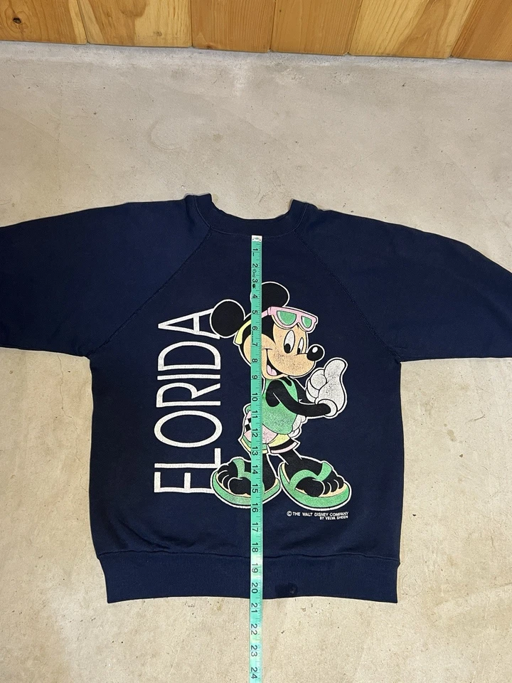 VTG 80s/90s Disney Velva Sheen Sweatshirt WDW Mickey Florida Raglan - Image 4 of 4