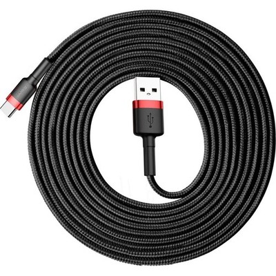 Kabel USB-A zu USB-C 2A 3m Baseus Ladekabel Datenkabel Schwarz-Rot
