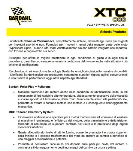 KIT TAGLIANDO 4L BARDAHL XTC 5w40 TRIUMPH Bonneville T100 EFI 900 2016-2023 - Foto 4 di 4