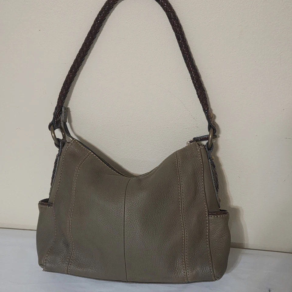 Fossil 75082 Bolso de Hombro Cuero Verde Oliva Trenzado Asa Única Estilo Hobo Foto 2 de 4